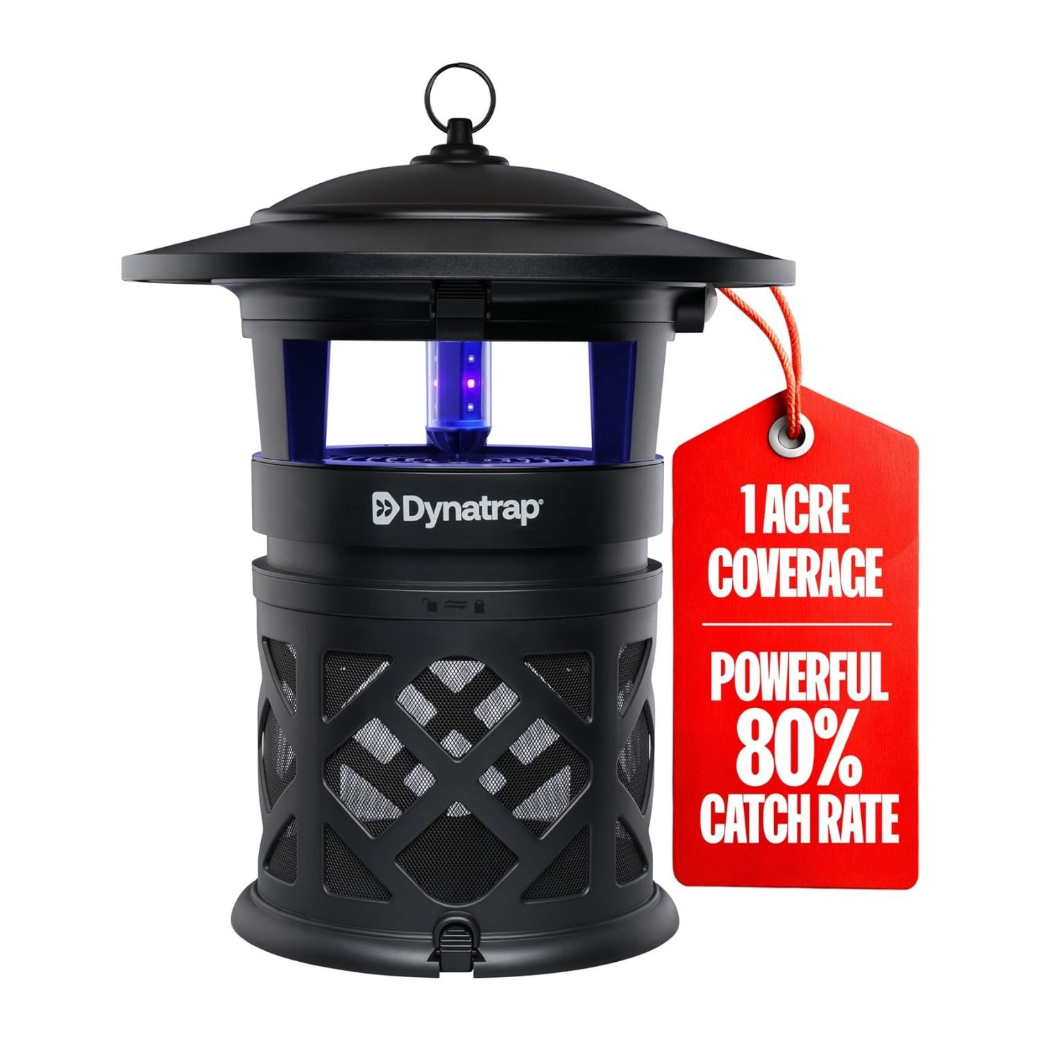 DynaTrap Insect Trap Review – 1 Acre Coverage for Outdoor Mosquito & Flying Insect Control 1 DynaTrap Insect Trap Review – black trap with blue UV light and mesh design, covering 1 acre with 80% catch rate