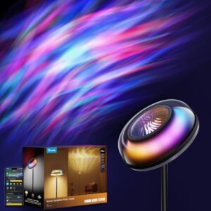 Govee Uplighter Floor Lamp with RGB lighting effects and smartphone app control display